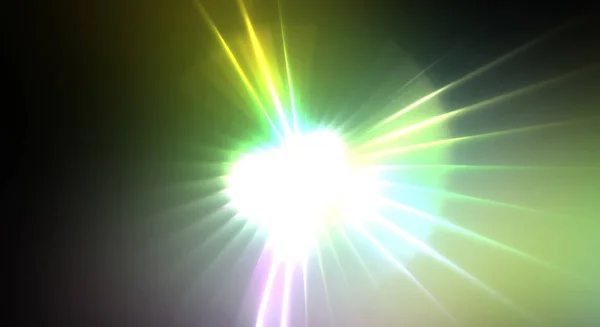 动态移动的闪光 色彩艳丽的灯光背景 具有发光光束和粒子的恒星的振动能量显示 — 图库照片