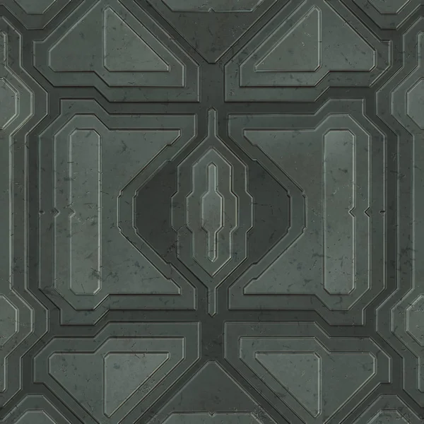 Naadloze Scifi Panelen Futuristische Textuur Geometrische Patroon Van Romp Van — Stockfoto