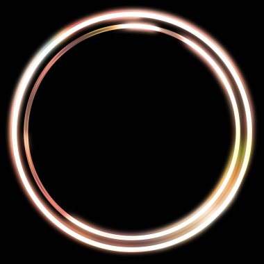 Parlak Çerçeve Arkaplanı. Siyah arkaplanda izole edilmiş parlak geometrik şablon. Soyut 2d illüstrasyon.