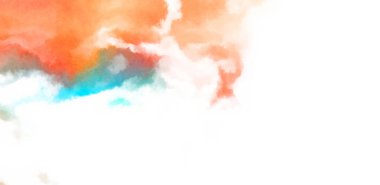 Beyaz arkaplanda soyut renkli suluboya. Dijital resim.