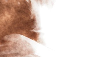 Beyaz arkaplanda soyut renkli suluboya. Dijital resim.