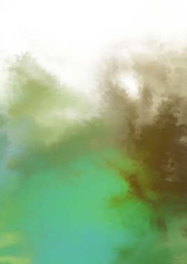 Beyaz arkaplanda soyut renkli suluboya. Dijital resim.