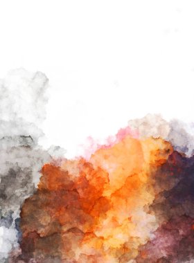 Suluboya arka planda lekeler ve lekelerle boyanmış. Fırça darbesi ile boyanmış. 2d Görüntü.