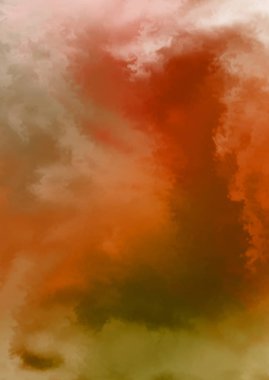 Beyaz arkaplanda soyut renkli suluboya. Dijital resim.