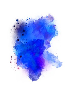 Suluboya arka planda lekeler ve lekelerle boyanmış. Fırça darbesi ile boyanmış. 2d Görüntü.