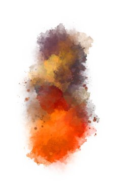 Suluboya arka planda lekeler ve lekelerle boyanmış. Fırça darbesi ile boyanmış. 2d Görüntü.