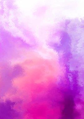 Beyaz arkaplanda soyut renkli suluboya. Dijital resim.