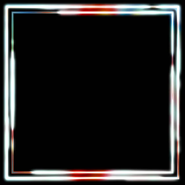 Glow Frame Background Neon Glowing Geometric Template Isolated Black Background — 스톡 사진