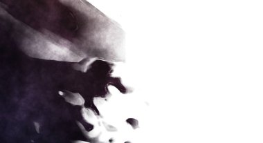 Beyaz arkaplanda soyut renkli suluboya. Dijital resim.