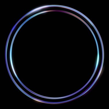 Parlak Çerçeve Arkaplanı. Siyah arkaplanda izole edilmiş parlak geometrik şablon. Soyut 2d illüstrasyon.