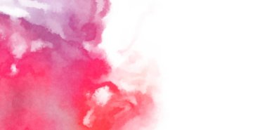 Beyaz arkaplanda soyut renkli suluboya. Dijital resim.