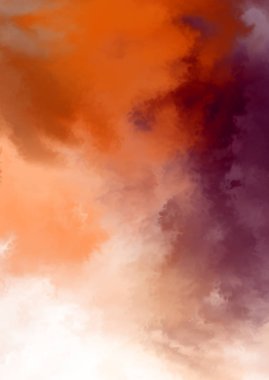 Beyaz arkaplanda soyut renkli suluboya. Dijital resim.