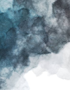 Suluboya arka planda lekeler ve lekelerle boyanmış. Fırça darbesi ile boyanmış. 2d Görüntü.