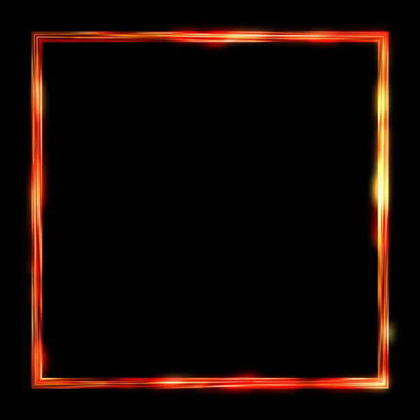 Glow Frame Achtergrond Neon Gloeiende Geometrische Template Geïsoleerd Zwarte Achtergrond — Stockfoto