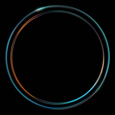 Parlak Çerçeve Arkaplanı. Siyah arkaplanda izole edilmiş parlak geometrik şablon. Soyut 2d illüstrasyon.