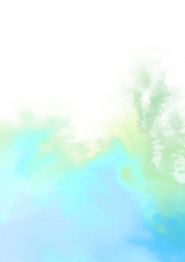 Beyaz arkaplanda soyut renkli suluboya. Dijital resim.