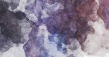 Suluboya arka planda lekeler ve lekelerle boyanmış. Fırça darbesi ile boyanmış. 2d Görüntü.