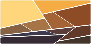 Beyaz boşluğu olan renkli bir çizim. Soyut geometrik desen. Mozaik arka plan. Geometrik çok renkli şekiller.