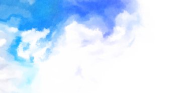 Beyaz arkaplanda soyut renkli suluboya. Dijital resim.