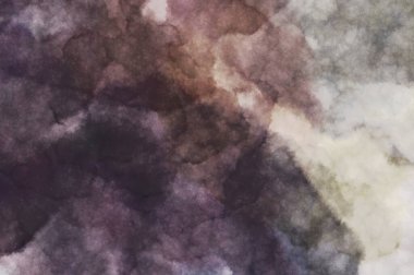 Suluboya arka planda lekeler ve lekelerle boyanmış. Fırça darbesi ile boyanmış. 2d Görüntü.