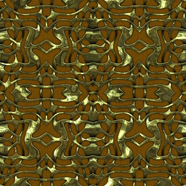 Luxury regal seamless pattern with gold mesh ornament in style of fashion on colorful fabric background. Design for wallpapers and textile print. Luxurious glossy metalwork fantasy texture.