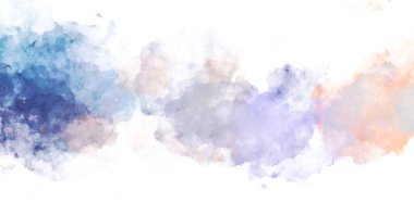 Suluboya arka planda lekeler ve lekelerle boyanmış. Fırça darbesi ile boyanmış. 2d Görüntü.