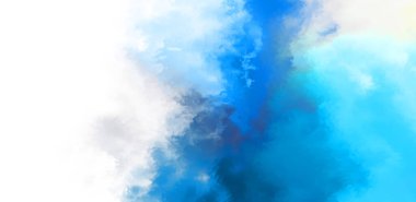 Beyaz arkaplanda soyut renkli suluboya. Dijital resim.