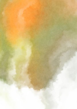 Beyaz arkaplanda soyut renkli suluboya. Dijital resim.