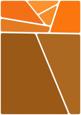 Beyaz boşluğu olan renkli bir çizim. Soyut geometrik desen. Mozaik arka plan. Geometrik çok renkli şekiller.