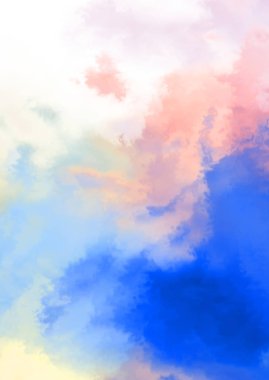 Beyaz arkaplanda soyut renkli suluboya. Dijital resim.