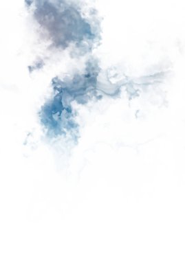 Beyaz arkaplanda soyut renkli suluboya. Dijital resim.