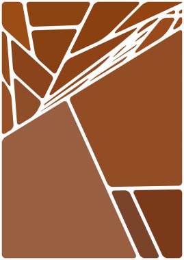 Beyaz boşluğu olan renkli bir çizim. Soyut geometrik desen. Mozaik arka plan. Geometrik çok renkli şekiller.