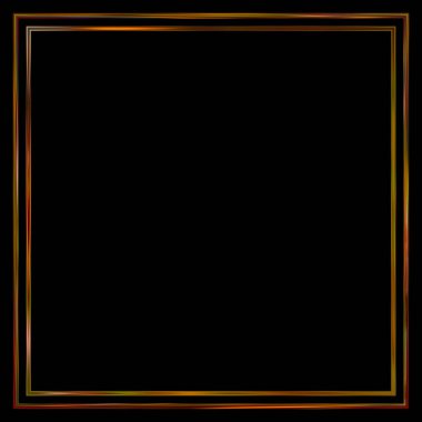 Parlak Çerçeve Arkaplanı. Siyah arkaplanda izole edilmiş parlak geometrik şablon. Soyut 2d illüstrasyon.