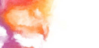 Beyaz arkaplanda soyut renkli suluboya. Dijital resim.