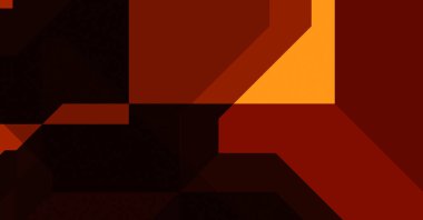 Renkli ve canlı geometrik şekiller katmanları var. Bir teknoloji planının dijital illüstrasyonu. Gelecekçi tasarım şablonu.