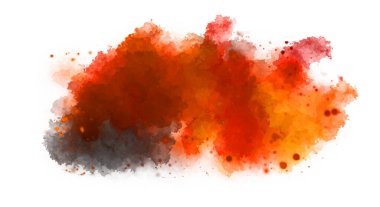 Suluboya arka planda lekeler ve lekelerle boyanmış. Fırça darbesi ile boyanmış. 2d Görüntü.