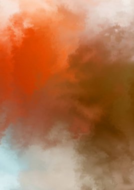 Beyaz arkaplanda soyut renkli suluboya. Dijital resim.