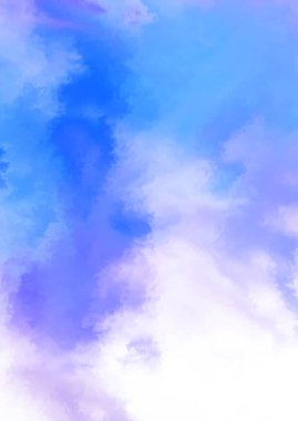 Beyaz arkaplanda soyut renkli suluboya. Dijital resim.