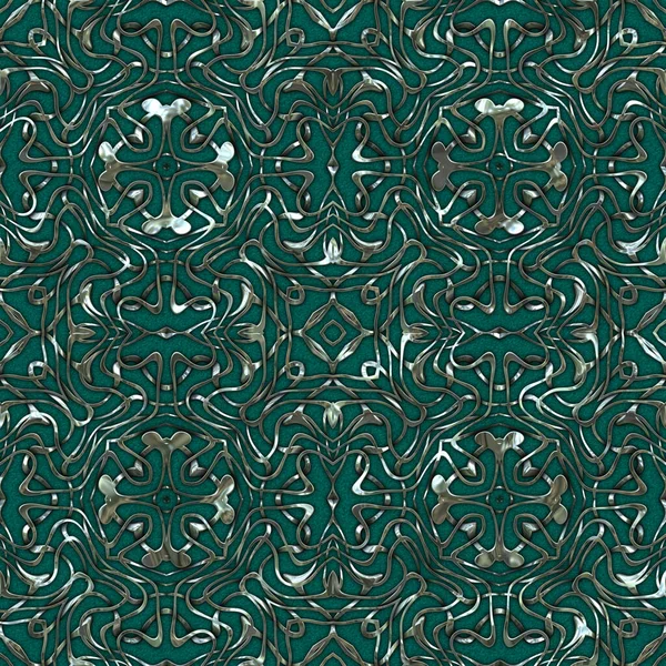 Luxury Regal Seamless Pattern Silver Mesh Ornament Style Fashion Colorful — Stock Photo, Image