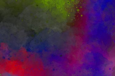 Suluboya arka planda lekeler ve lekelerle boyanmış. Fırça darbesi ile boyanmış. 2d Görüntü.