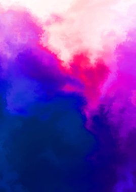 Beyaz arkaplanda soyut renkli suluboya. Dijital resim.