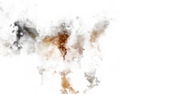 Beyaz arkaplanda soyut renkli suluboya. Dijital resim.