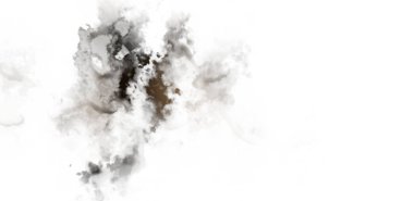 Beyaz arkaplanda soyut renkli suluboya. Dijital resim.