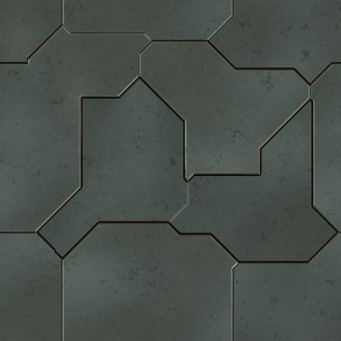 Kusursuz Bilim Kurgu Panelleri. Geleceğin dokusu. Uzay gemisi kaplaması geometrik desen. 3 boyutlu illüstrasyon. Teknoloji konsepti.