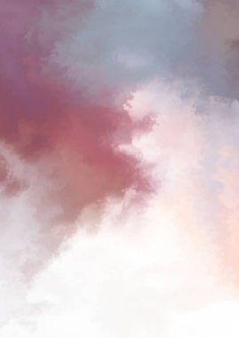 Beyaz arkaplanda soyut renkli suluboya. Dijital resim.