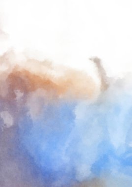 Beyaz arkaplanda soyut renkli suluboya. Dijital resim.