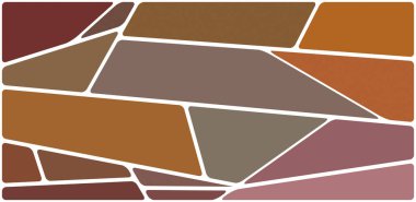 Beyaz boşluğu olan renkli bir çizim. Soyut geometrik desen. Mozaik arka plan. Geometrik çok renkli şekiller.