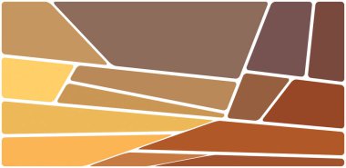 Beyaz boşluğu olan renkli bir çizim. Soyut geometrik desen. Mozaik arka plan. Geometrik çok renkli şekiller.