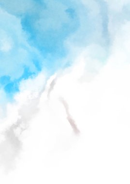 Beyaz arkaplanda soyut renkli suluboya. Dijital resim.