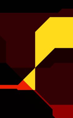 Renkli ve canlı geometrik şekiller katmanları var. Bir teknoloji planının dijital illüstrasyonu. Gelecekçi tasarım şablonu.